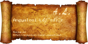 Angyalosi Lázár névjegykártya